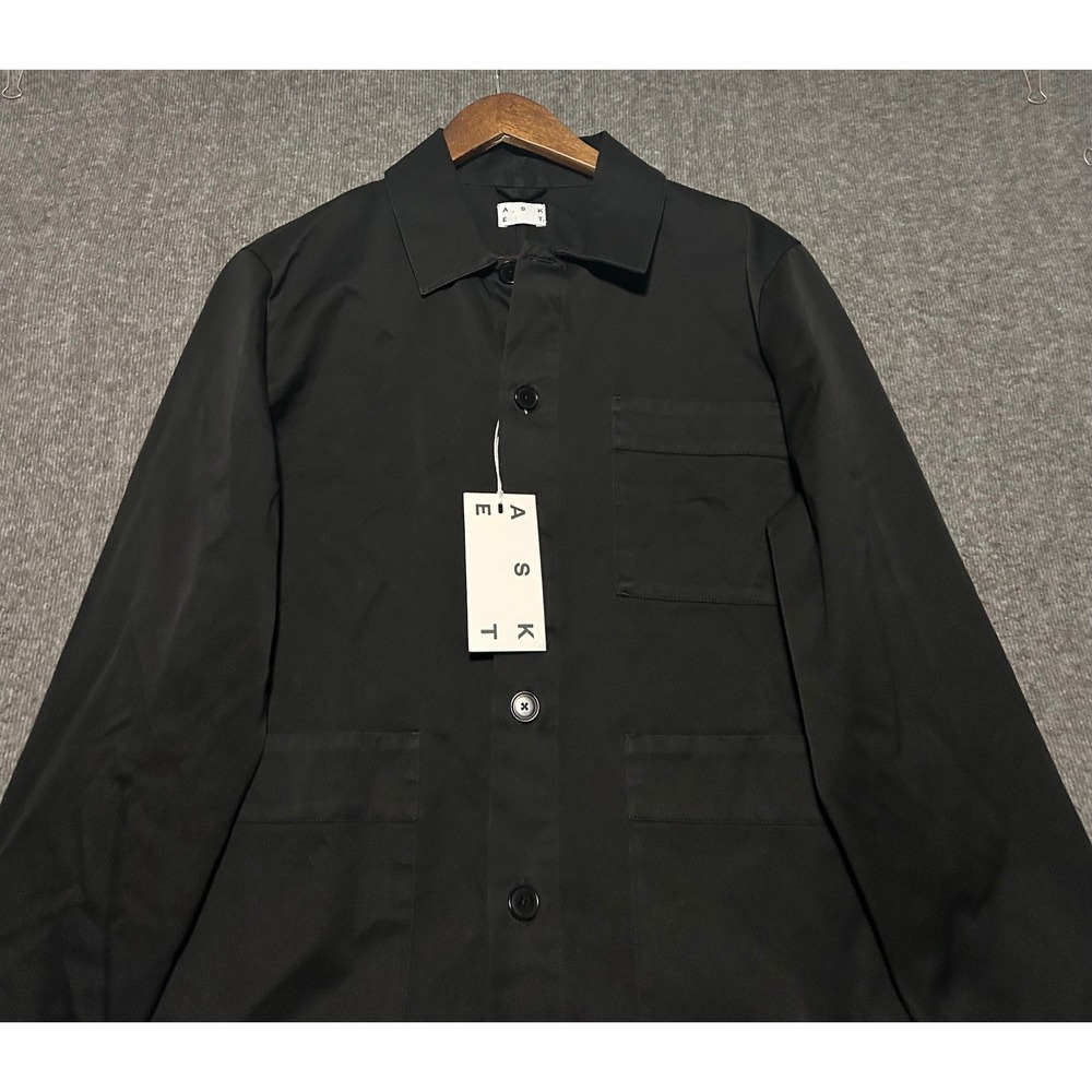 Asket the overshirt black chore coat mens small new organic cotton